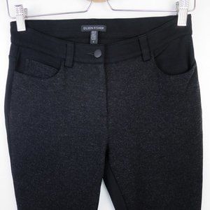Eileen Fisher Grey & Black Ponte Skinny Pant Size 2